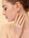 EAMTI 1.25CT Sterling Silver Bridal Ring Set
