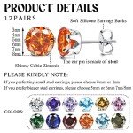Colorful Birthstone Stud Earrings for Sensitive Ears