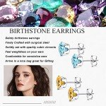 Colorful Birthstone Stud Earrings for Sensitive Ears