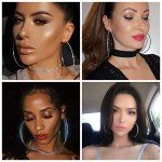 Sparkly Gold & Silver Crystal Hoop Earrings Set