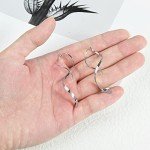 Sterling Silver Spiral Threader Drop Earrings for Women