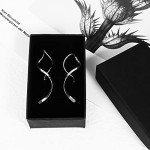Sterling Silver Spiral Threader Drop Earrings for Women