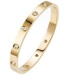 18K Gold Plated Love Bracelet with CZ Stones