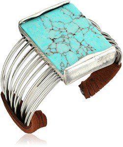 Turquoise and Silver Cuff Bracelet by Robert Lee Morris