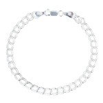 Sterling Silver Italian Charm Link Bracelet - 7.5