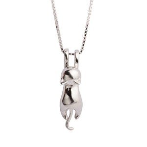 Sterling Silver Cat Necklace for Cat Lovers