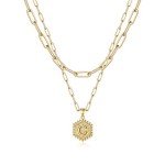 Gold Initial C Layering Necklace for Women