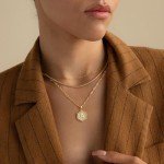 Gold Initial C Layering Necklace for Women