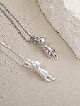 Sterling Silver Cat Necklace for Cat Lovers
