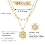 Gold Initial C Layering Necklace for Women