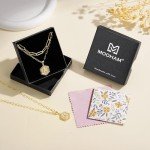 Gold Initial C Layering Necklace for Women