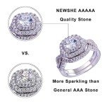 Elegant 925 Sterling Silver Wedding Engagement Ring Set