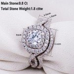 Elegant 925 Sterling Silver Wedding Engagement Ring Set