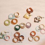 Colorful Chunky Resin Knuckle Rings Set for Women