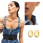 Chunky 14K Gold Plated Hoop Earrings Set
