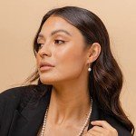 Sterling Silver Shell Pearl Dangle Earrings