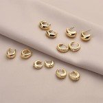 Chunky 14K Gold Plated Hoop Earrings Set
