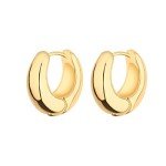 Chunky 14K Gold Plated Hoop Earrings Set