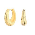 Chunky 14K Gold Plated Hoop Earrings Set
