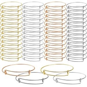 60 Pcs Expandable Adjustable Bangle Bracelets for DIY