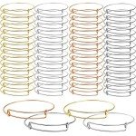 60 Pcs Expandable Adjustable Bangle Bracelets for DIY
