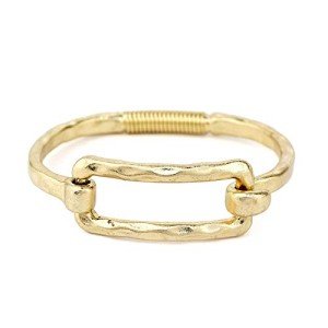 Chunky Gold Geometric Bangle Cuff Bracelet