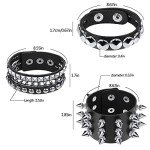 Punk Spike Leather Bracelets for Men and Women