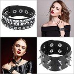 Punk Spike Leather Bracelets for Men and Women