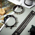 Punk Spike Leather Bracelets for Men and Women