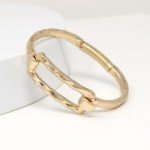 Chunky Gold Geometric Bangle Cuff Bracelet