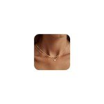 Dainty Layered Gold Plated Diamond Pendant Necklace
