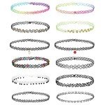 90s Style 12PC Tattoo Choker Necklace Set
