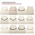 90s Style 12PC Tattoo Choker Necklace Set