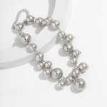 Chunky Pearl Choker Necklace with Gold Accents