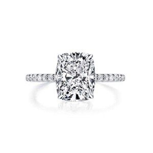 Cushion Cut 3ct CZ Sterling Silver Engagement Ring