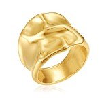 Chunky Vintage 18K Gold Plated Statement Rings