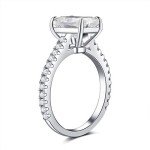 Cushion Cut 3ct CZ Sterling Silver Engagement Ring