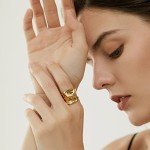 Chunky Vintage 18K Gold Plated Statement Rings