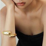 Gold Chunky Waterdrop Bangle Bracelet for Women