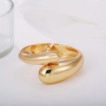 Gold Chunky Waterdrop Bangle Bracelet for Women
