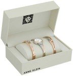 Anne Klein Rose Gold & Silver Crystal Bangle Set