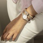 Anne Klein Rose Gold & Silver Crystal Bangle Set