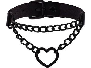 Goth Heart Chain Choker Necklace for All