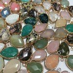 Water Drop Semi Gemstone Pendants for Jewelry