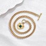 Sunburst Heart Pendant Necklace with Green Agate