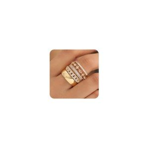 Trendy Stackable Gold Rings for Women Set