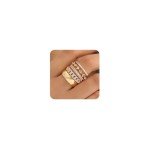 Trendy Stackable Gold Rings for Women Set