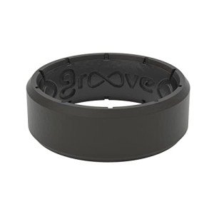 Groove Life Black Silicone Wedding Ring for Men