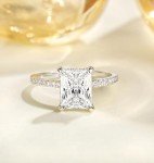 Radiant Cut 4CT CZ Engagement Ring for Women