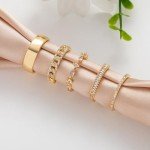 Trendy Stackable Gold Rings for Women Set